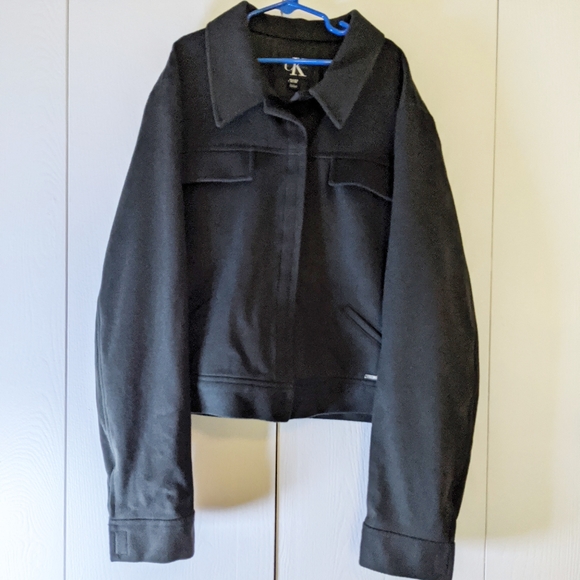 Calvin Klein jacket 100% wool army green - Picture 1 of 5